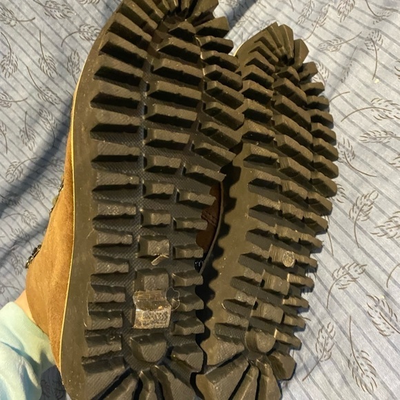 All Black suede and faux shearling hiking boots size 38 - Picture 5 of 9